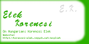elek korencsi business card